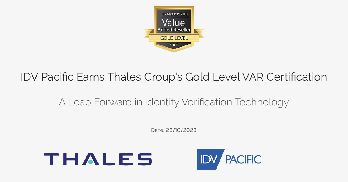 IDV Pacific Earns Gold Level VAR